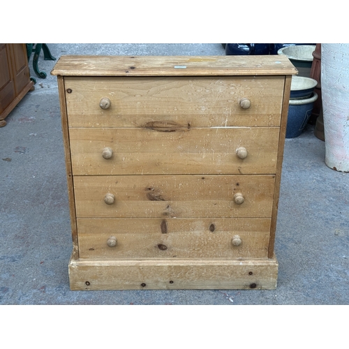 121 - A pine two section shoe store - approx. 88cm high x 80cm wide x 19cm deep