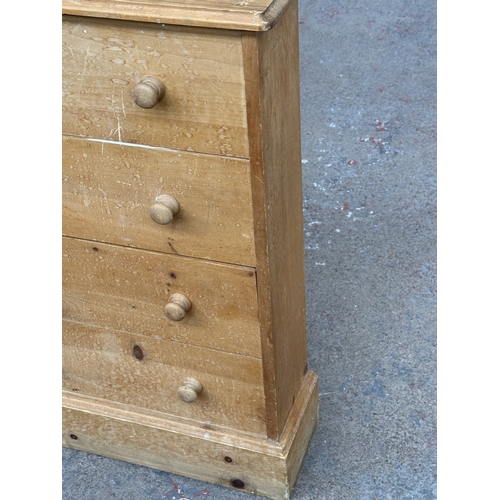 121 - A pine two section shoe store - approx. 88cm high x 80cm wide x 19cm deep