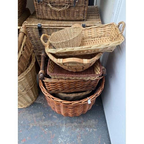 126 - Fifty-two wicker baskets