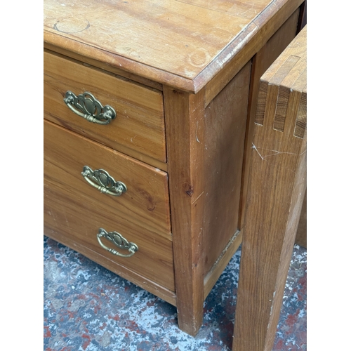 143 - An Edwardian satinwood chest of drawers - approx. 80cm high x 92cm wide x 51cm deep