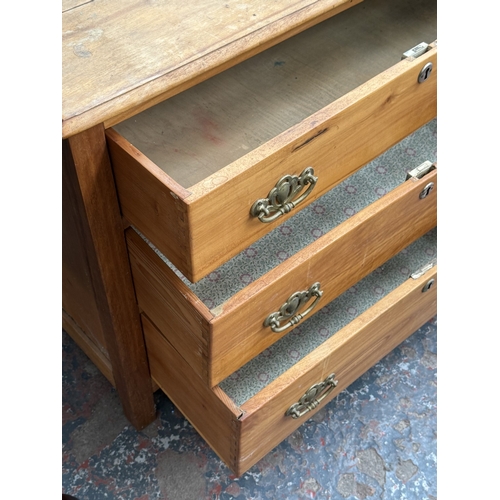 143 - An Edwardian satinwood chest of drawers - approx. 80cm high x 92cm wide x 51cm deep
