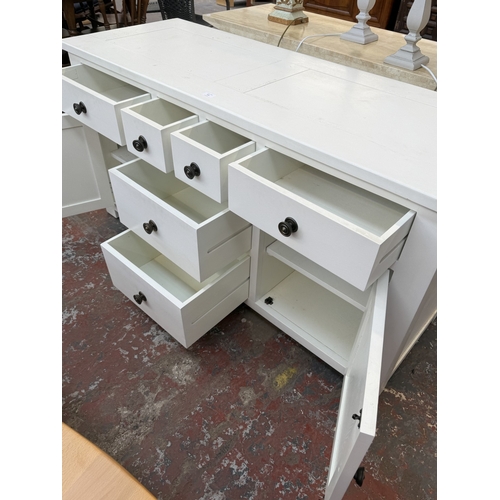 165 - A Halo white painted oak sideboard - approx. 77cm high x 150cm wide x 56cm deep