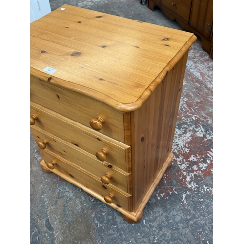 169 - A pine chest of drawers - approx. 75cm high x 61cm wide x 44cm deep