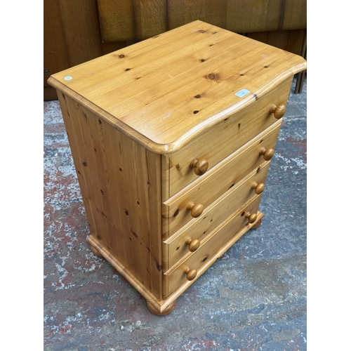 169 - A pine chest of drawers - approx. 75cm high x 61cm wide x 44cm deep