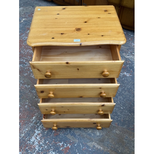 169 - A pine chest of drawers - approx. 75cm high x 61cm wide x 44cm deep
