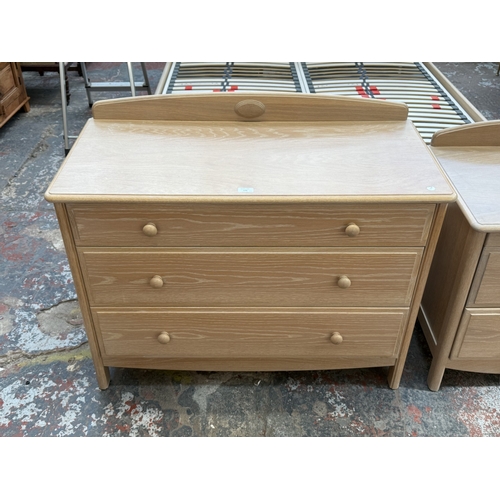 170 - Two pieces of 1990s Stag Summer Oak limed oak furniture, one chest of drawers - approx. 82cm high x ... 