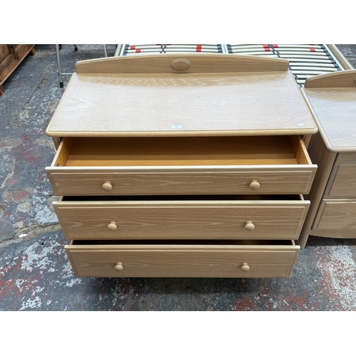 170 - Two pieces of 1990s Stag Summer Oak limed oak furniture, one chest of drawers - approx. 82cm high x ... 