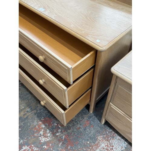 170 - Two pieces of 1990s Stag Summer Oak limed oak furniture, one chest of drawers - approx. 82cm high x ... 