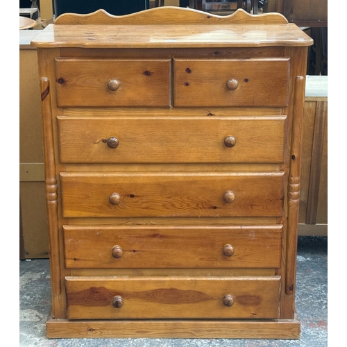 177 - A Victorian style pine chest of drawers - approx. 119cm high x 94cm wide x 45cm deep