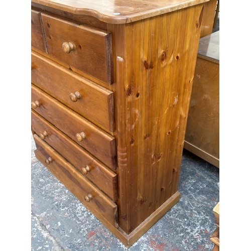 177 - A Victorian style pine chest of drawers - approx. 119cm high x 94cm wide x 45cm deep