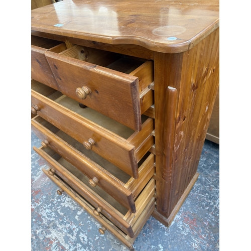 177 - A Victorian style pine chest of drawers - approx. 119cm high x 94cm wide x 45cm deep