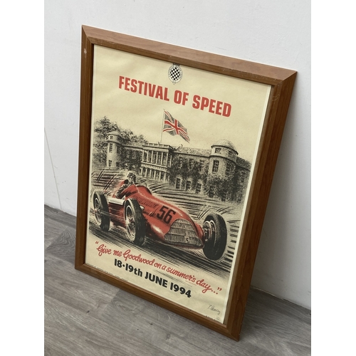 285 - A framed Peter Hearsey 'Goodwood Festival of Speed' 1994 pencil signed limited edition 1,152/1,500 p... 
