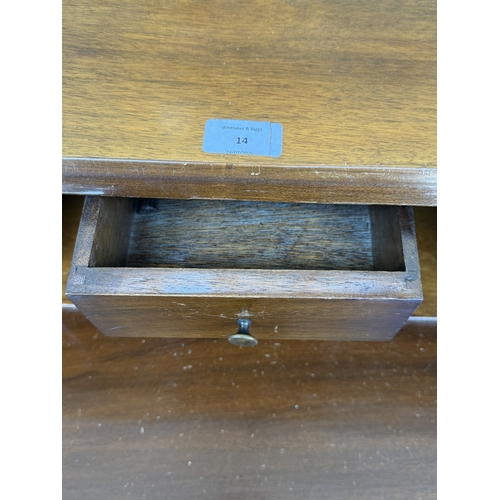 16 - A Georgian style walnut and mahogany bureau on cabriole supports - approx. 101cm high x 77cm wide x ... 