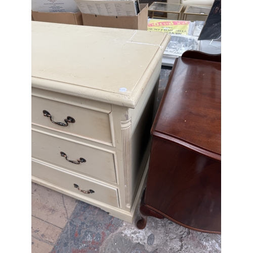 46 - A French Empire style white painted chest of drawers - approx. 92cm high x 99cm wide x 46cm deep