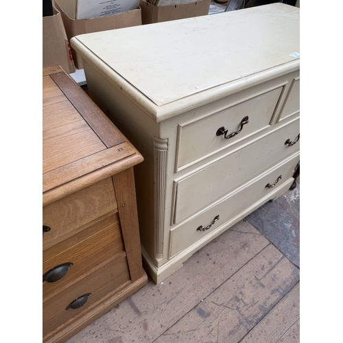 46 - A French Empire style white painted chest of drawers - approx. 92cm high x 99cm wide x 46cm deep