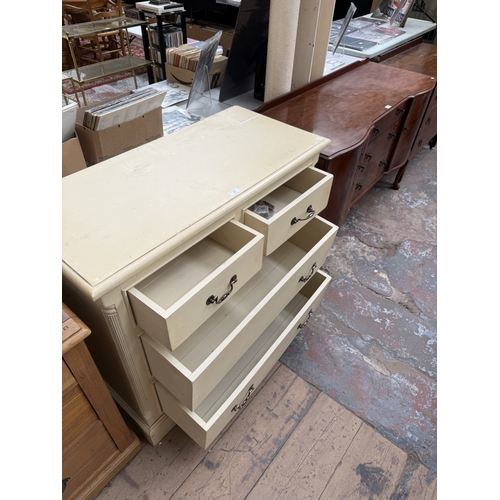 46 - A French Empire style white painted chest of drawers - approx. 92cm high x 99cm wide x 46cm deep