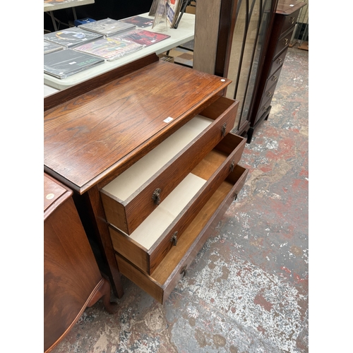 48 - An early 20th century oak chest of drawers - approx. 85cm high x 91cm wide x 43cm deep