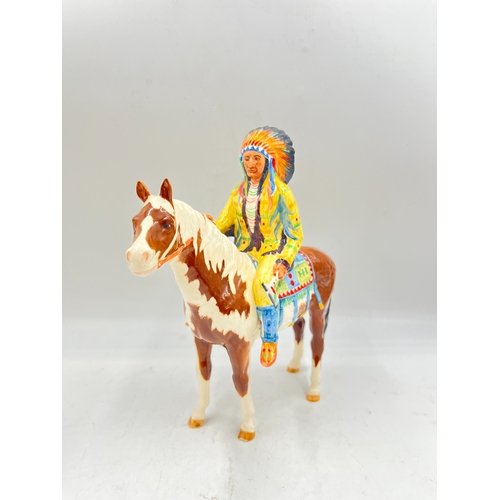 A Beswick Native American Chief on Horseback figurine, model no. 1391 ...