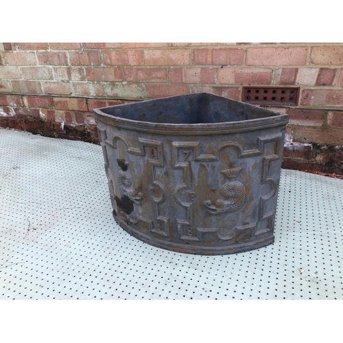 21 - Cast iron corner garden planter 56cm x 40cm x 40cm