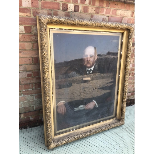 28 - English school, portrait of a gentleman holding papers. Oil on canvas unsigned 144cm high x 115cm wi... 