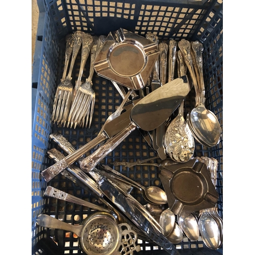 331 - A large selection of Sheffield Silver plated cutlery, including knives, forks, cake knives, serving ... 