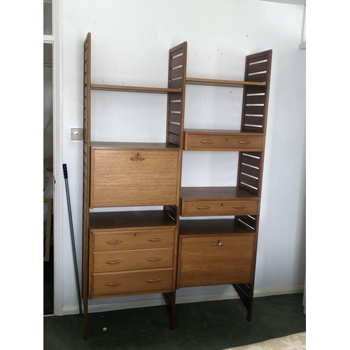 82 - A two bay 'Ladderax' Home office, with bureau, cupboard, drawers and shelves , Manufactured by Stapl... 