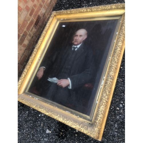 28 - English school, portrait of a gentleman holding papers. Oil on canvas unsigned 144cm high x 115cm wi... 