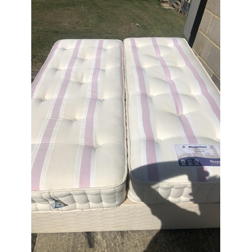 55 - A double divan bed with zip link mattress by sleepezzee