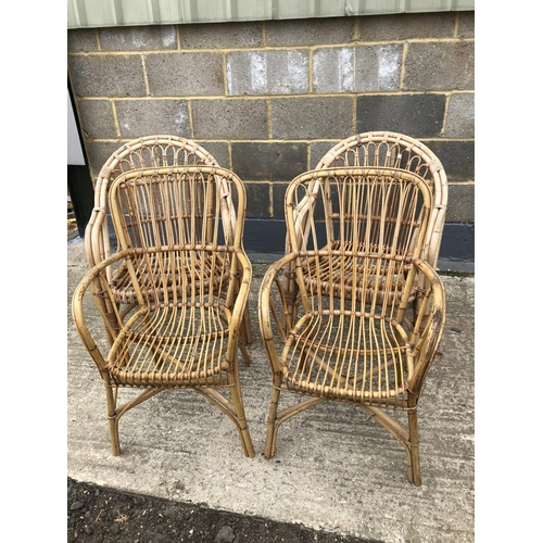 58 - Four Bamboo side chairs