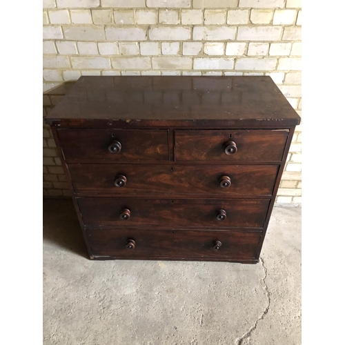 23 - A Victorian mahogany chest of five 107x54x100