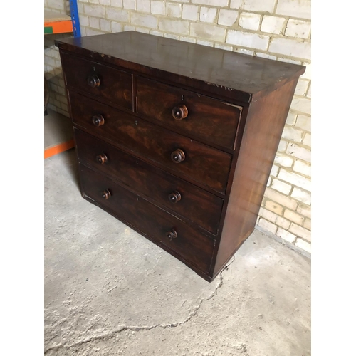 23 - A Victorian mahogany chest of five 107x54x100