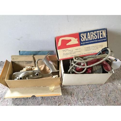 472 - Stanley no 50 plane and cutters boxed and scarsen scraper