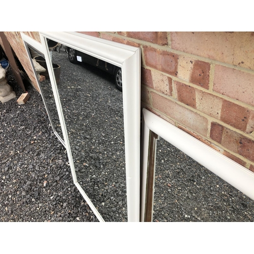 60 - Three very large mirrors in white painted frames