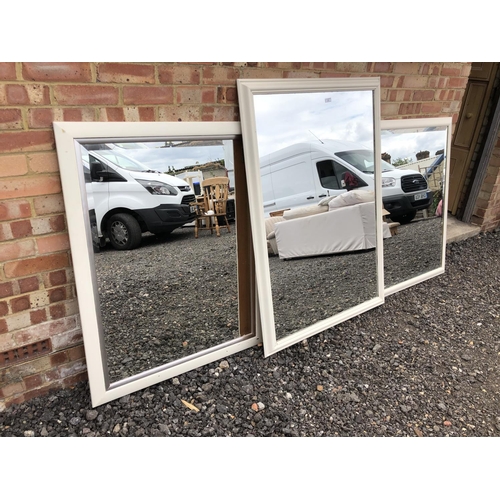 60 - Three very large mirrors in white painted frames