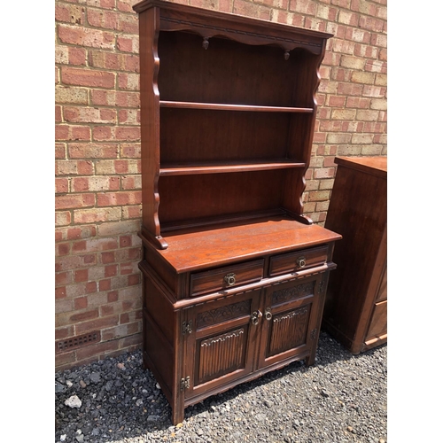 105 - An old charm oak dresser 93x44x172