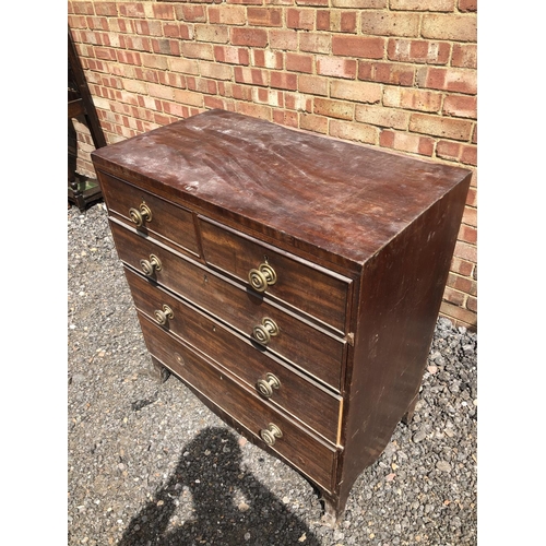 118 - A Victorian flat fronted chest of five drawers