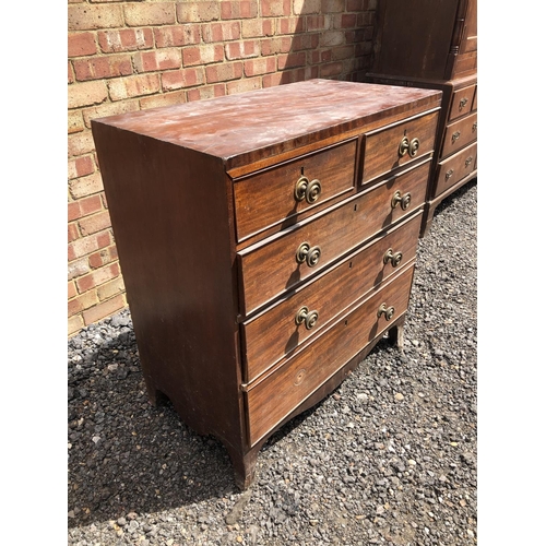 118 - A Victorian flat fronted chest of five drawers