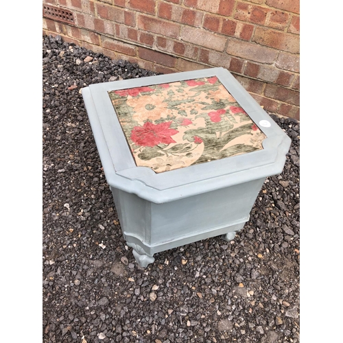 126 - A blue painted Mahogany commode