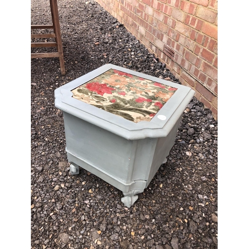 126 - A blue painted Mahogany commode