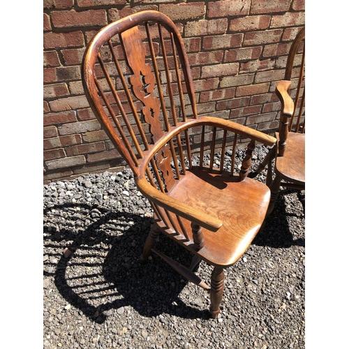 164 - A Windsor carver chair together with a wheelback carver chair