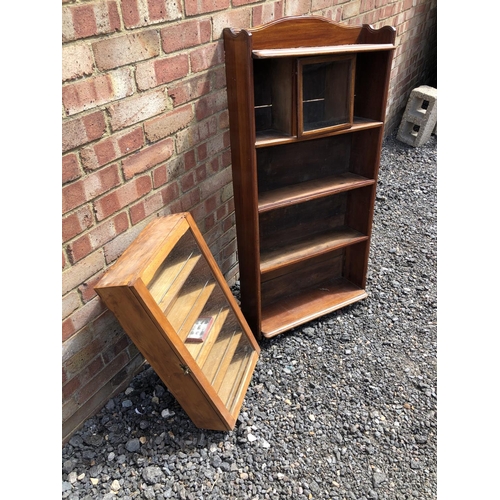 170 - A mahogany cupboard together with a small specimen cabinet