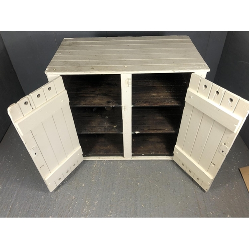 192 - A white painted pine country house larder cupbaord 110x64x98