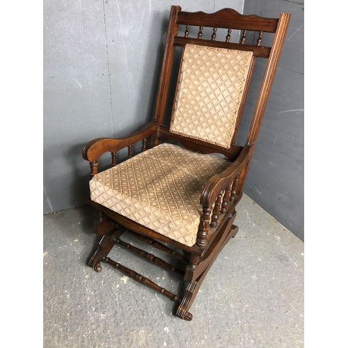 217 - An Edwardian Americans style spring rocking chair