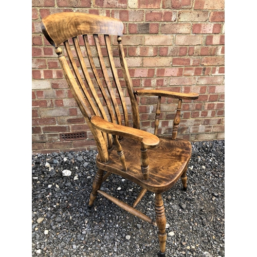 259 - A country windsor carver chair