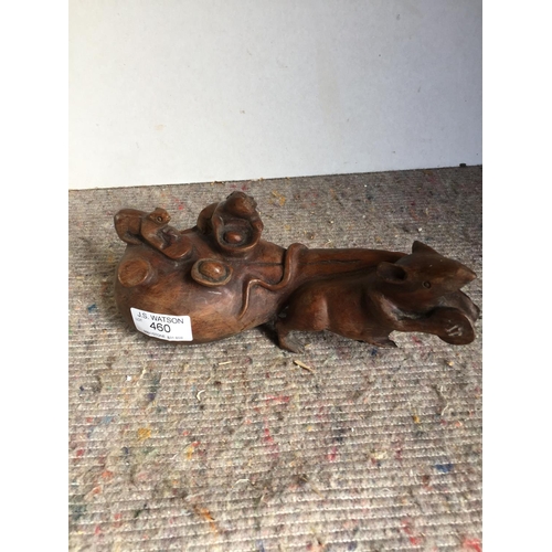 460 - Carved wooden rat a/f