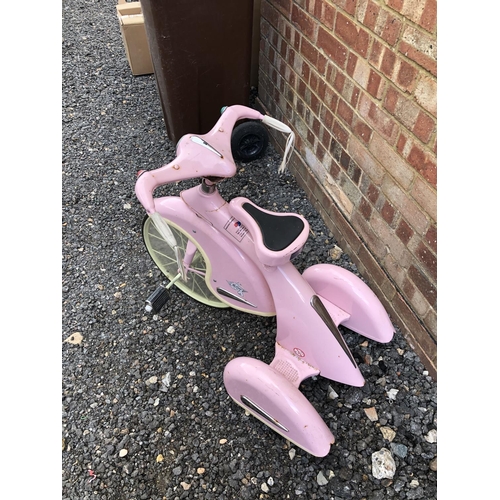 63 - A vintage style pink pedal toy