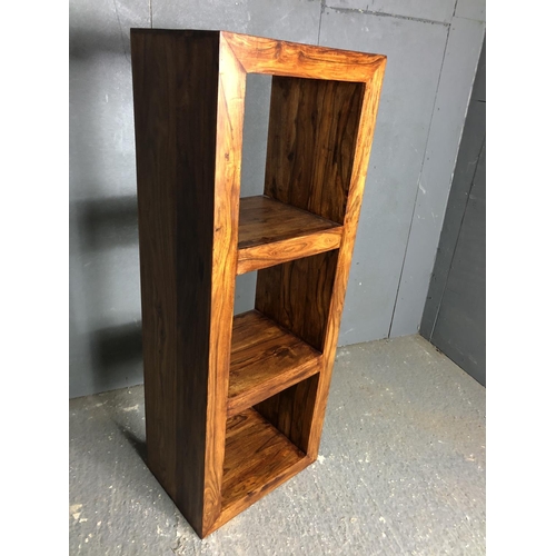 33 - A modern open bookcase in fruitwood