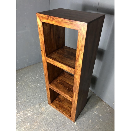 33 - A modern open bookcase in fruitwood