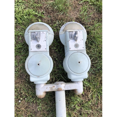 6 - A vintage parking pay meter with a double dome top, accepts 20p