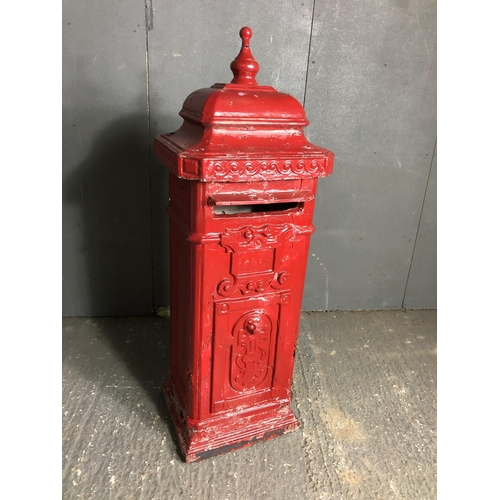 65 - A traditional Belgium red post box 110cm high